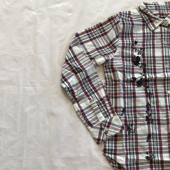 7 For All Mankind Floral Plaid Long Sleeve Shirt (Big Girls) - Picture 4 of 13
